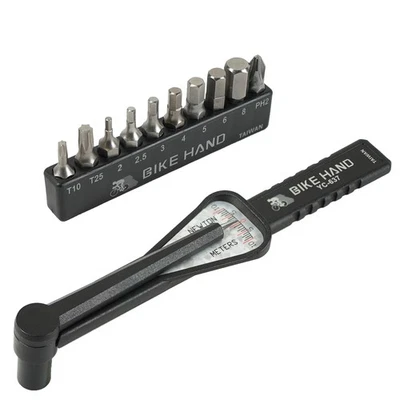 Juego de llaves dinamométricas y brocas Bikehand 1/4" 2-10NM para bicicleta Foto 1 de 4