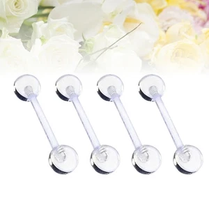 12 Pcs Plastic Piercing Retainers Body Barbell Bars - Picture 1 of 11