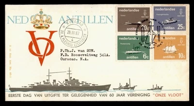 DR WHO 1967 NETHERLANDS ANTILLES FDC NAVY? SHIP CACHET COMBO M55650 - Image 1 of 2