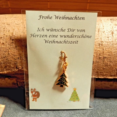 Weihnachtlicher Emaille Anhänger Weihnachtsbaum Charm Bettelarmband Tasche - Bild 1 von 2