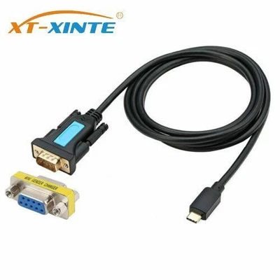 XT-XINTE 1.5m USB-C to RS232 DB9 Male Serial Adapter w/ Female-Female Connector - Image 1 of 4