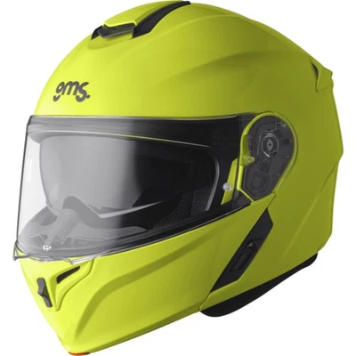 GMS - Motorbike Flip up Helmet L - Aperio - P/J-Helm with Sun Visor Fluo Yellow - Image 1 of 4