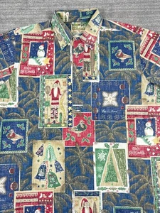 Reyn Spooner Mele Kalikimaka Edizione Limitata Pullover Camicia Uomo Grande Natale - Foto 1 di 14