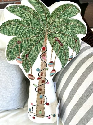 Tommy Bahama Navidad Forma Almohada Vacacional Palmera Playa Costa Florida Nuevo Foto 1 de 4
