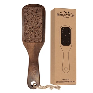 Spazzola Piedi Pietra Pomice Scrubber Legno Pedicure Piedi File con Manico per - Foto 1 di 7