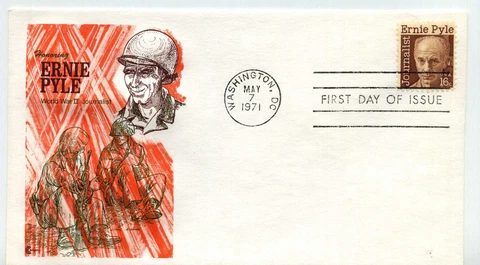 1398  16c Ernie Pyle, Cover Craft Cachets, CCC, without insert, FDC Cover