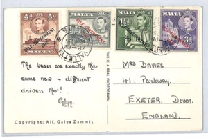 MALTA Postcard *SELF GOVERNMENT 1947* Valletta GB Devon Exeter 1955 XC45 - Picture 1 of 12