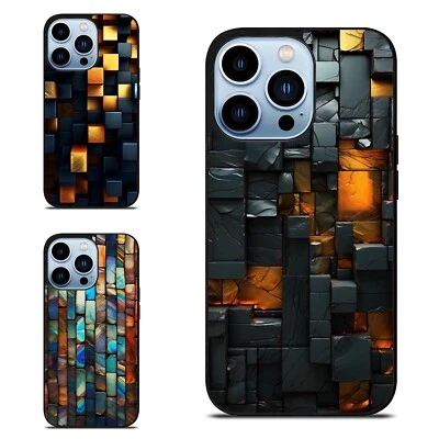 Funda de campo para iPhone 10 11 12 13 14 15 Pro Max diseño de pared de piedra Foto 1 de 4