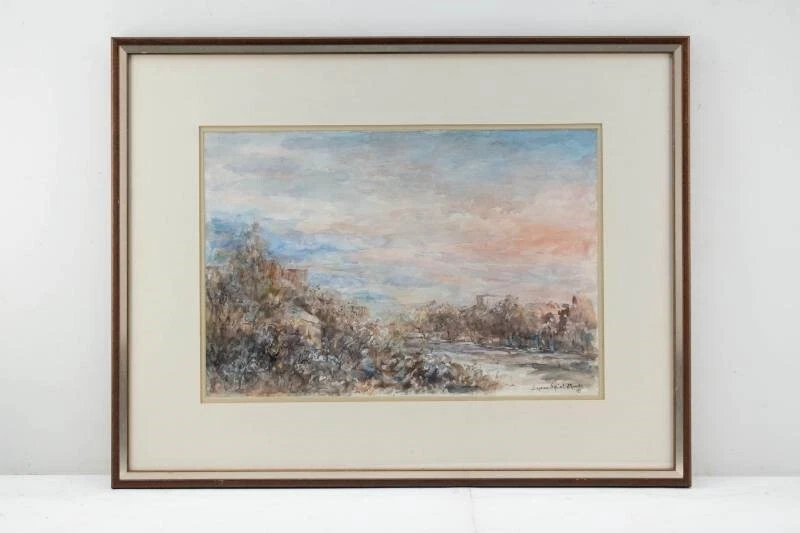 Original Watercolor Paintings by Eugenia Eckford Rhoads "Sunset on a Winter Day" - Image 1 of 4