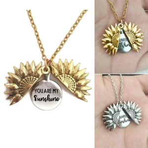 You are my sunshine Sonnenblume Halsketten Anhänger Kette Modeschmuck Geschenk - Picture 1 of 13