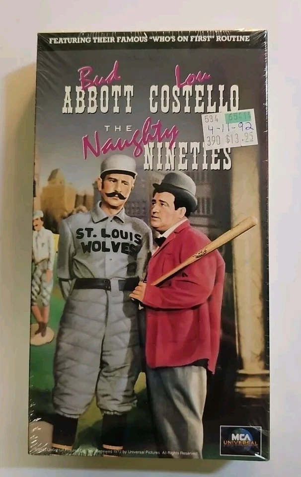 Abbott and Costello The Naughty Nineties VHS 1972