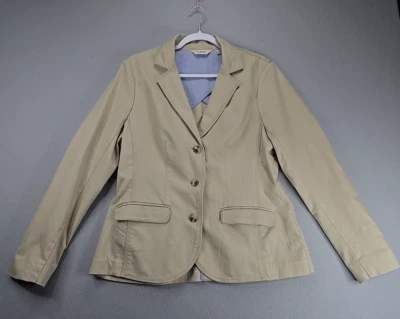 L.L. Blazer Bean Caqui Algodón Elástico Lona 3 Botones Carrera Mujer Talla M Foto 1 de 4