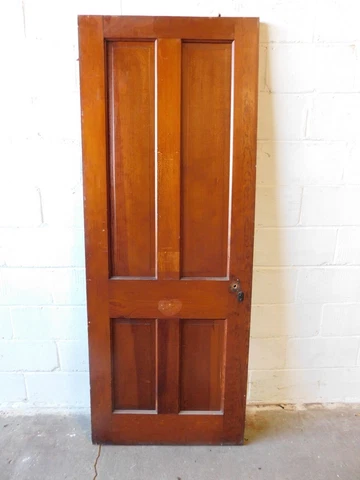 1800's Antique INTERIOR DOOR Four Raised Panels VICTORIAN Style Fir ORNATE Cover
