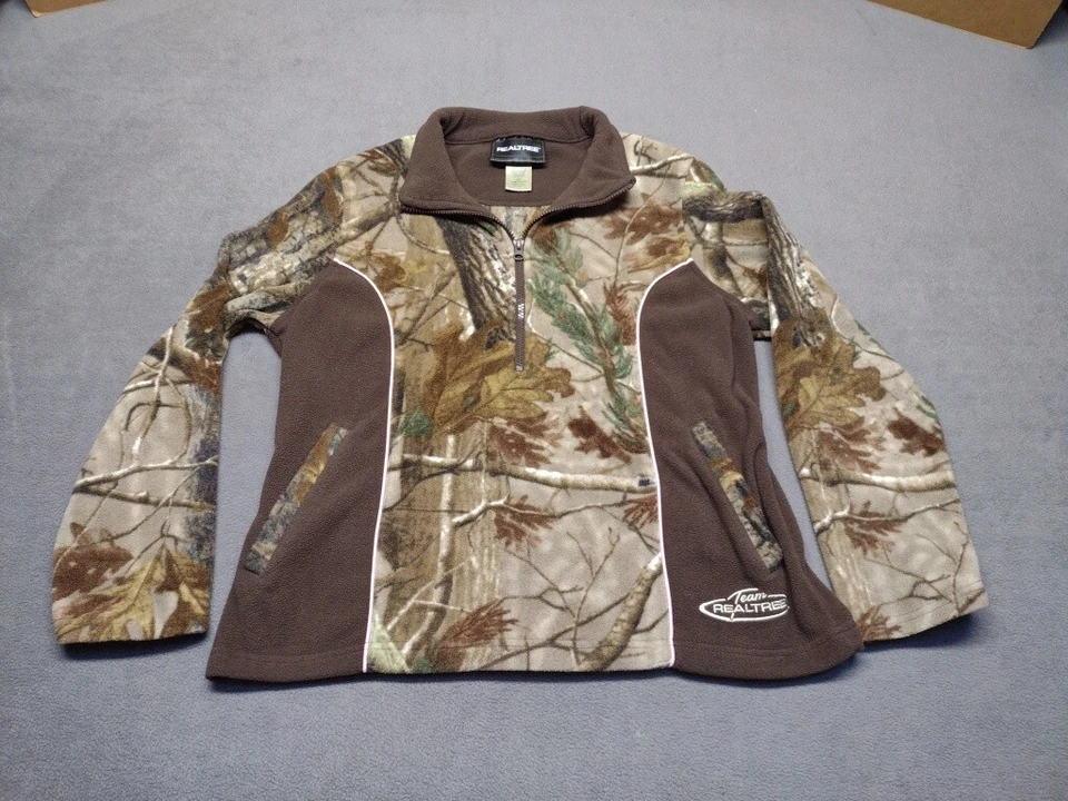 Team Realtree Misses Size L 12-14  Fleece Camo 1/2 Zip Pullover - Image 1 of 4