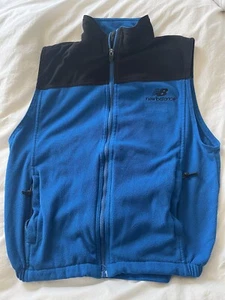 New Balance Fleece Running Vest Full Zip Royal Blue Black Mens Size M - Picture 1 of 4