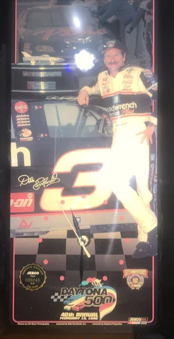 Dale Earnhardt #3 NASCAR Daytona 1998 Jebco Clock Plaque Only 15,000 Made VTG Cover