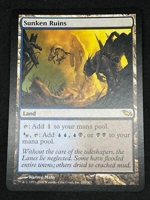Magic the Gathering MTG Sunken Ruins Land Shadowmoor Rare - Image 1 of 2
