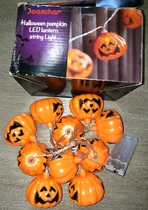 NEW NIB HALLOWEEN PUMPKIN LED LANTERN STRING LIGHTS NEW BATTERY OPERATED cute!! - Picture 1 of 1