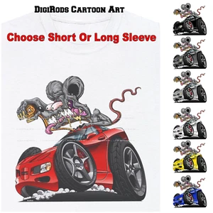 Camiseta de coche de dibujos animados DigiRods Rat Rod Racer Corvette C5 modelo de carreras DigiRods - Imagen 1 de 7