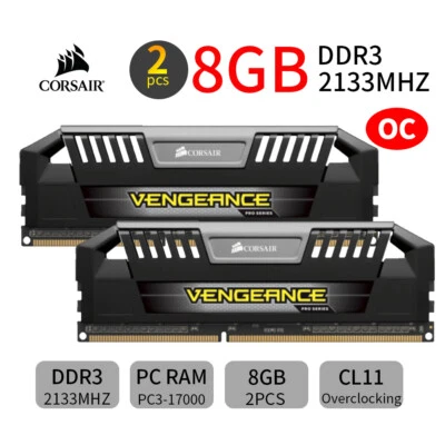 Corsair VENGEANCE Pro 16GB Kit 2x8GB DDR3 OC 2133MHz PC3-17000 Memory Silver AB - Image 1 of 4