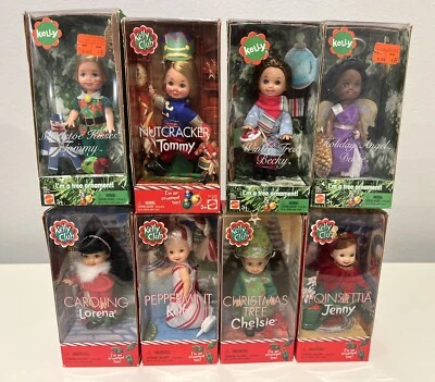 Muñeca Kelly Club Adornos 2001 Navidad Vacaciones Barbie Tommy NUEVO - Juego de 8 Foto 1 de 4