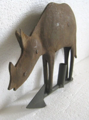 ANTIQUE OLD IRON RHINO WEATHER VANE HAND MADE WEATHERVANE - Image 1 of 4