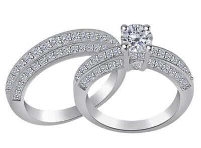 SI1 G 2.00 Ct Round Cut Diamond Engagement Bridal Ring Prong Set 14K White Gold - Image 1 of 4