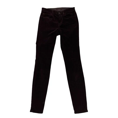 Pantalones de pana morera de pierna ajustada marca J para mujer 25 tiro medio elásticos tobillo  Foto 1 de 4