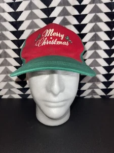 Vintage Merry Christmas 5 panel Snap Back Hat Red Green Adjustable - Picture 1 of 8