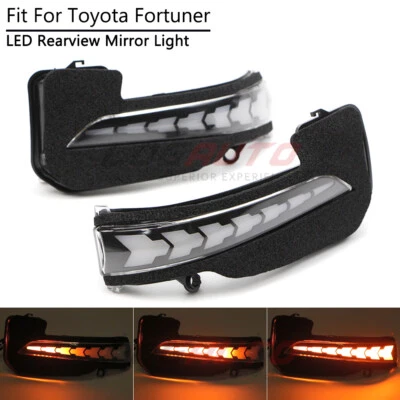 Прозрачный светодиодный фонарь бокового зеркала заднего вида с указателем поворота для Toyota Fortuner 2015+ - Изображение 1 из 4