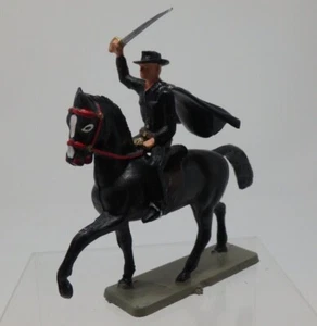 Vintage Starlux Zorro on Tornado his Black Stallion, Cape Flying Rapier Up 1960s - Picture 1 of 12