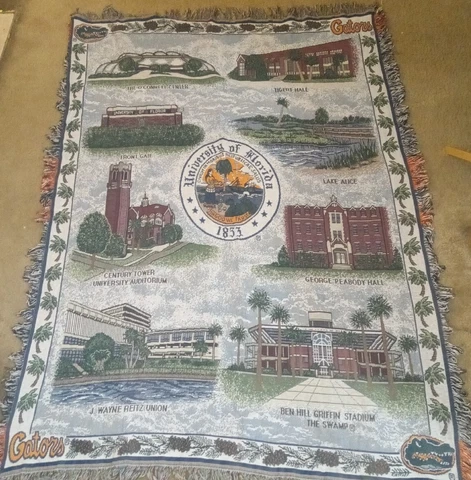University of Florida Gators Stadium Throw Blanket (65” x 46”) NCAA Football SEC Cover