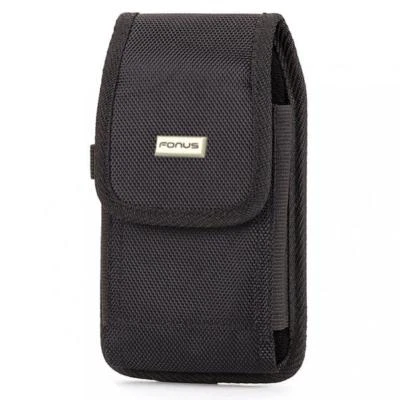PREMIUM RUGGED CANVAS CELL PHONE CASE METAL BELT CLIP HOLSTER COVER ID SLOT P01 - Image 1 of 4