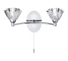 Searchlight 2632-2CC Sierra 2 Wall Light in chrome, double wall light, pull