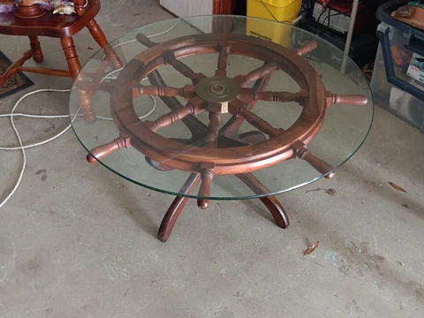 antique ships wheel table Extremely Rare Cover