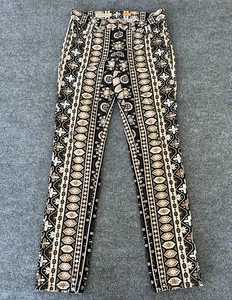Pantalones Pilcro Mujer 28 (30x32) Marrón Negro Pana Geométrica Anthropologie - Imagen 1 de 14