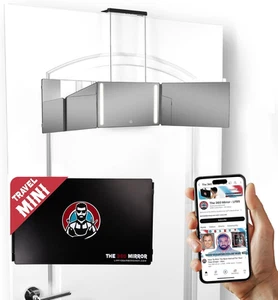 360 Mirror 3 Way for Self Hair Cutting Adjutable Trifold Barber Mirror Mini LED - Picture 1 of 12