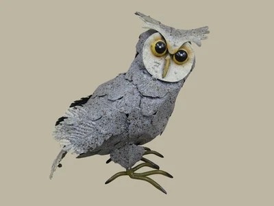 Nuevo Pequeño Rústico 7" Alto Metal Búho Pájaro Estatuilla Estatua Hogar Patio Jardín Arte Foto 1 de 4