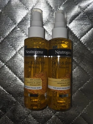 Neutrogena прозрачный и успокаивающий тонизирующий туман куркума, 4,2 жидких унц лот из 2 - Изображение 1 из 2