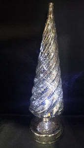 Avon Quecksilber Glas gold silber beleuchtet Weihnachtsbaum batteriebetrieben NOS 2014 - Bild 1 von 15