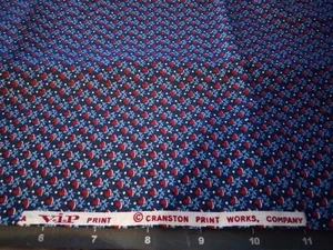 Navy Blue With Red Hearts VIP Print Cranston Print Works Cotton Quilt Fabric 19 - Picture 1 of 5