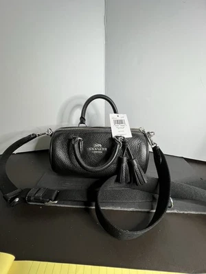 AUTHENTIC COACH BLACK PEBBLE LEATHER MINI LACEY CROSSBODY BAG #CJ571  EUC - Image 1 of 4