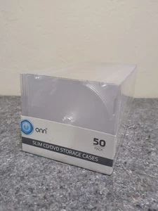 ONN Slim CD / DVD Slim Storage Cases 50 Pack BRAND NEW & SEALED - Picture 1 of 3
