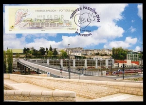 FRANCE 2014 Carte Maximum Card ATM LISA - Timbres Passion Poitiers - Imagen 1 de 1