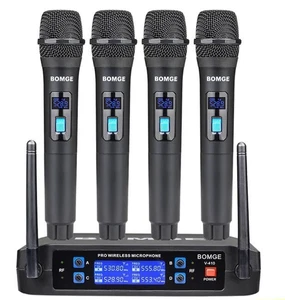 Wireless Microphone System 4-Channel UHF Cordless Mic Set With 4 Handheld Mics - Picture 1 of 7