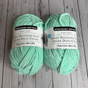 NEW Loops and Threads Sweet Snuggles Lite Lot 2 Skeins Ice Green SK20 NWT - Picture 1 of 4