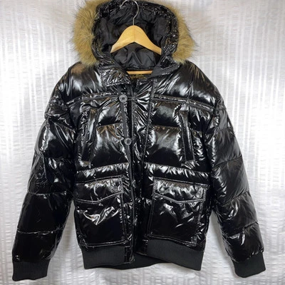 Buffalo David Bitton Black Puffer Coat W Fur Trimmed Hood XL As-is - Image 1 of 4