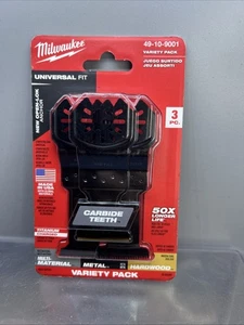 Milwaukee 49-10-9001 Multi-Herramienta Variedad Paquete Dientes de Carburo - Paquete de 3 - NUEVO - Imagen 1 de 4