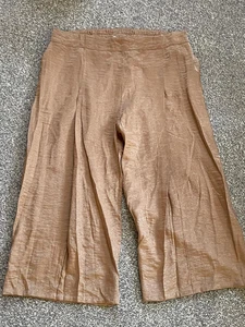 Concept By JDW Ladies' Light Brown Wide-Leg Elastic Waist Trouser Size 24 - Picture 1 of 7