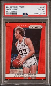 2013 Panini Prizm Larry Bird Red Prizm PSA 10 Celtics SSP #232 - Picture 1 of 2